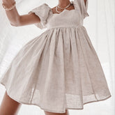 Dresses Women Square Neck Puff Sleeve Mini Dress - kinko