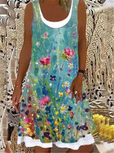 Cotton Casual Floral Short Sleeve Dresses - kinko