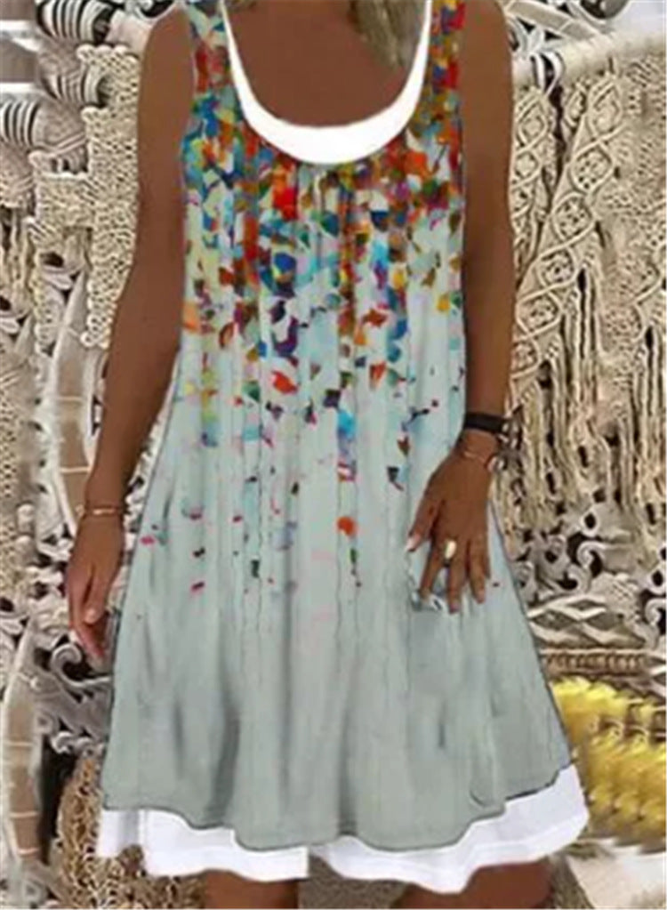 Cotton Casual Floral Short Sleeve Dresses - kinko