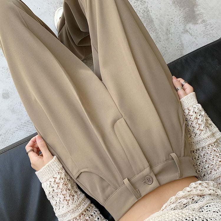 New High Waist Drooping Suit Pants Women - kinko