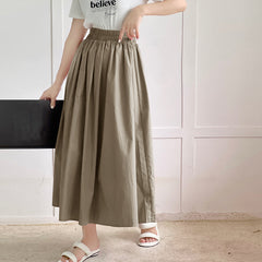 Skirt Pure Cotton Flared Pleated Swing - kinko