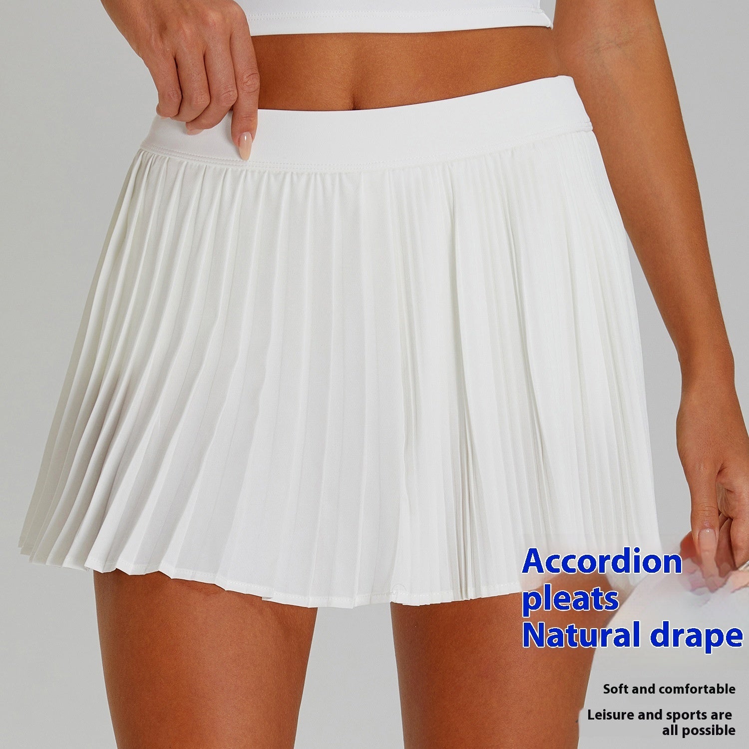 Anti-exposure Tennis Skirt Fitness Stitching Pleated Yoga Skirts - kinko