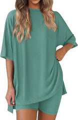 New Loose Fashion Solid Color Casual Two-piece Suit - kinko