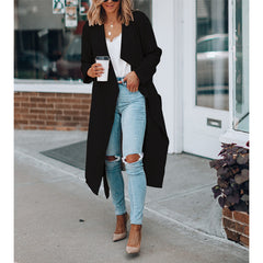 Fall Winter Fashion Solid Color Mid-length Trench Coat