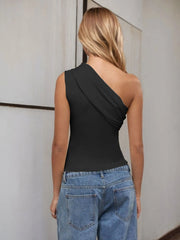 One-Shoulder Tank Top - kinko