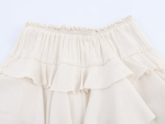 Summer European And American Style Laminated Decoration Midi Skirt Skirt - kinko