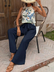 Printed Tank Top and Wide Leg Pants Set - kinko