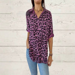 Shirt Mid-sleeve Fashion Casual Polo Collar Women's Shirt - kinko