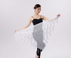 Belly Dance Sequins Tassel Triangle Waist Scarf - kinko