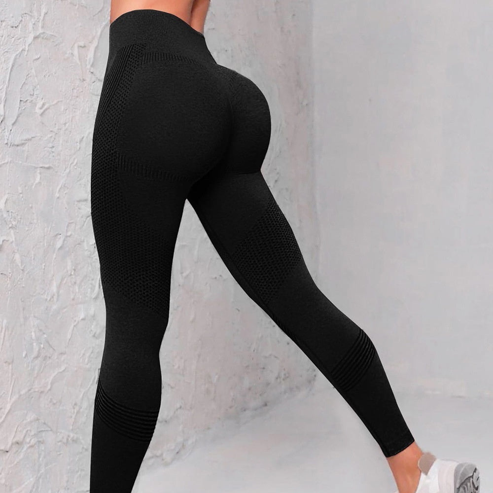 High Waist Seamless Yoga Pants Women's Solid Color Dot Striped Print Butt Lifting Leggings Fitness Running Sport Gym Legging Outfits - kinko