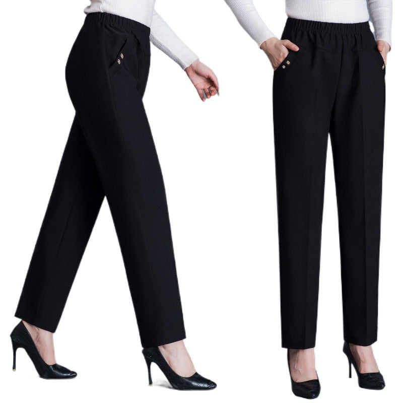 Spring And Autumn Middle-aged Mom Pants Straight-leg Trousers - kinko