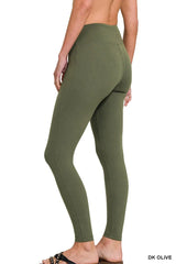 Zenana Microfiber Waistband Leggings - kinko