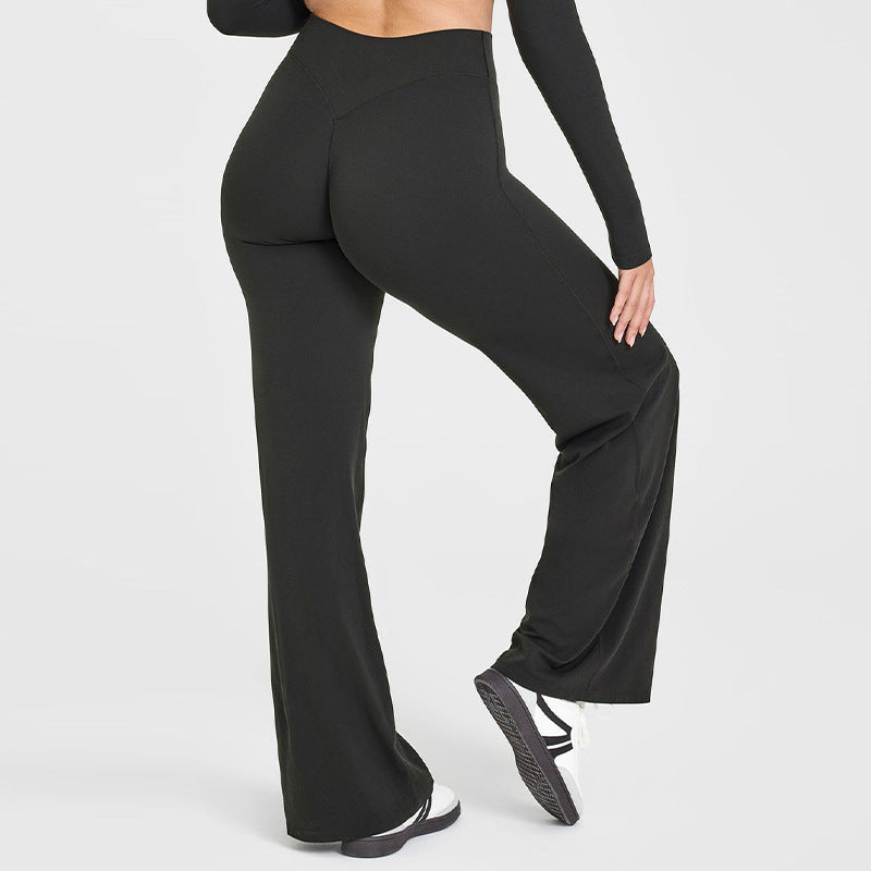 Peach Hip Slimming Yoga Straight-leg Pants - kinko