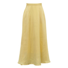 Polyester Satin Draping Yellow Skirt - kinko