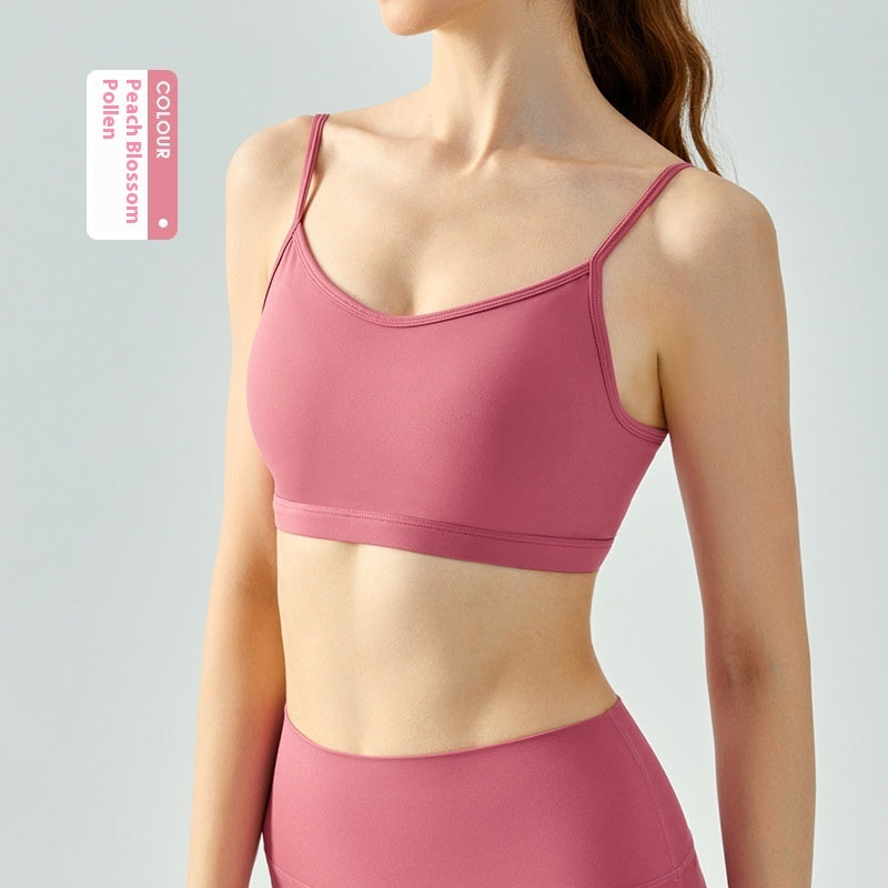 Yoga Vest Women's Water Drop Fixed Cup Spaghetti Strap Underwear - kinko