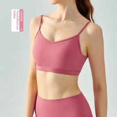 Yoga Vest Women's Water Drop Fixed Cup Spaghetti Strap Underwear - kinko