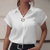 Loose Casual Short-sleeved Shirt Drop-shoulder Sleeve Shirt - kinko