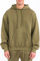 WEIV Men's Oversized Solid Tech Fleece Hoodie - kinko