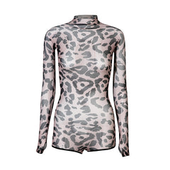 Mesh Jumpsuit Clothing Women's Overall Long Sleeve Exercise Clothing - kinko
