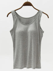 Full Size Wide Strap Modal Tank with Bra - kinko