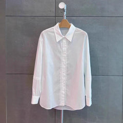 Commuter's All-matching Hollow-out Design Polo Collar Long-sleeved Shirt - kinko