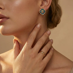 Mystic Shell Quatrefoil Studs - kinko Global Holdings inc