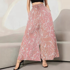 New Waist-tight Summer Long Draping Effect Long Culottes For Women - kinko