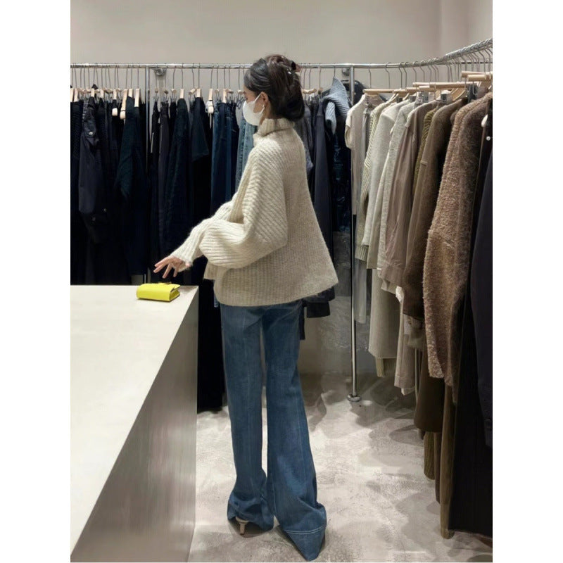 Loose Design High Waist Flared Jeans - kinko