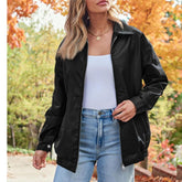 Oversized Biker-Lederjacke für Damen – Herbst-Winter-Mode