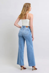 Judy Blue Full Size Wide Leg Jeans with Pockets - kinko