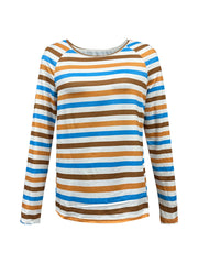 Full Size Striped Long Sleeve Casual Top Plus Size - kinko