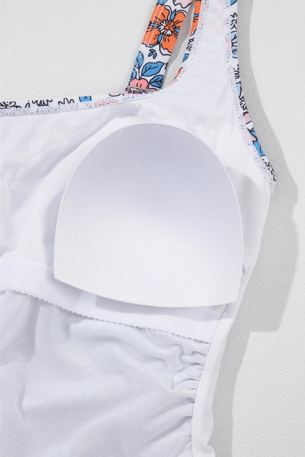 Drawstring Printed Wide Strap Swim Dress - kinko