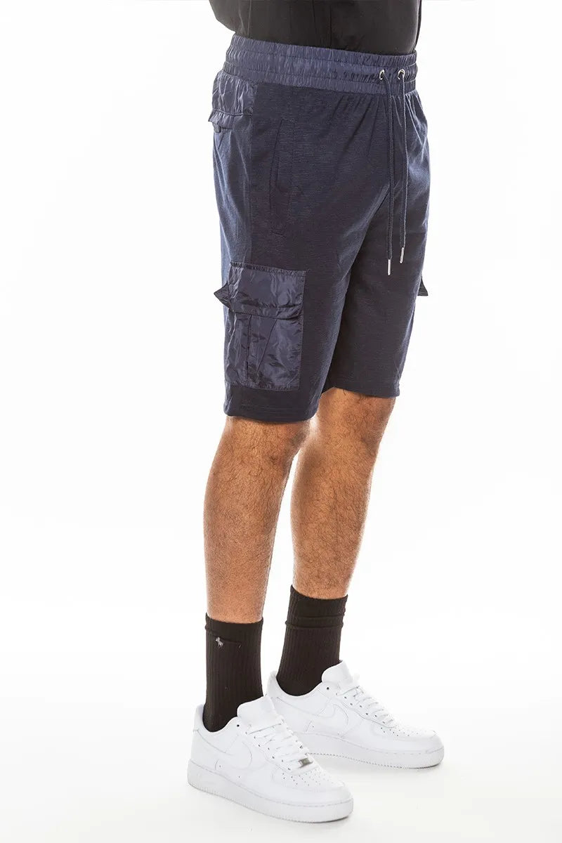 WEIV Men's Full Size Heathered Light Weight Slub Shorts Plus Size - kinko