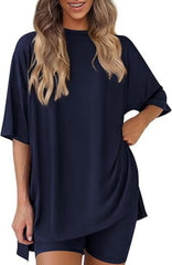 New Loose Fashion Solid Color Casual Two-piece Suit - kinko