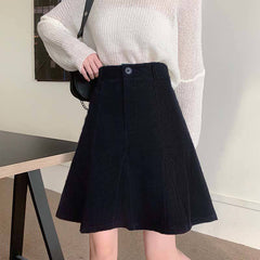 A Line Retro Corduroy For Fall Winter Skirt