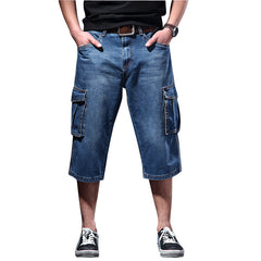 Summer Thin Loose Multi-pocket Workwear Cropped Pants Casual Jeans - kinko