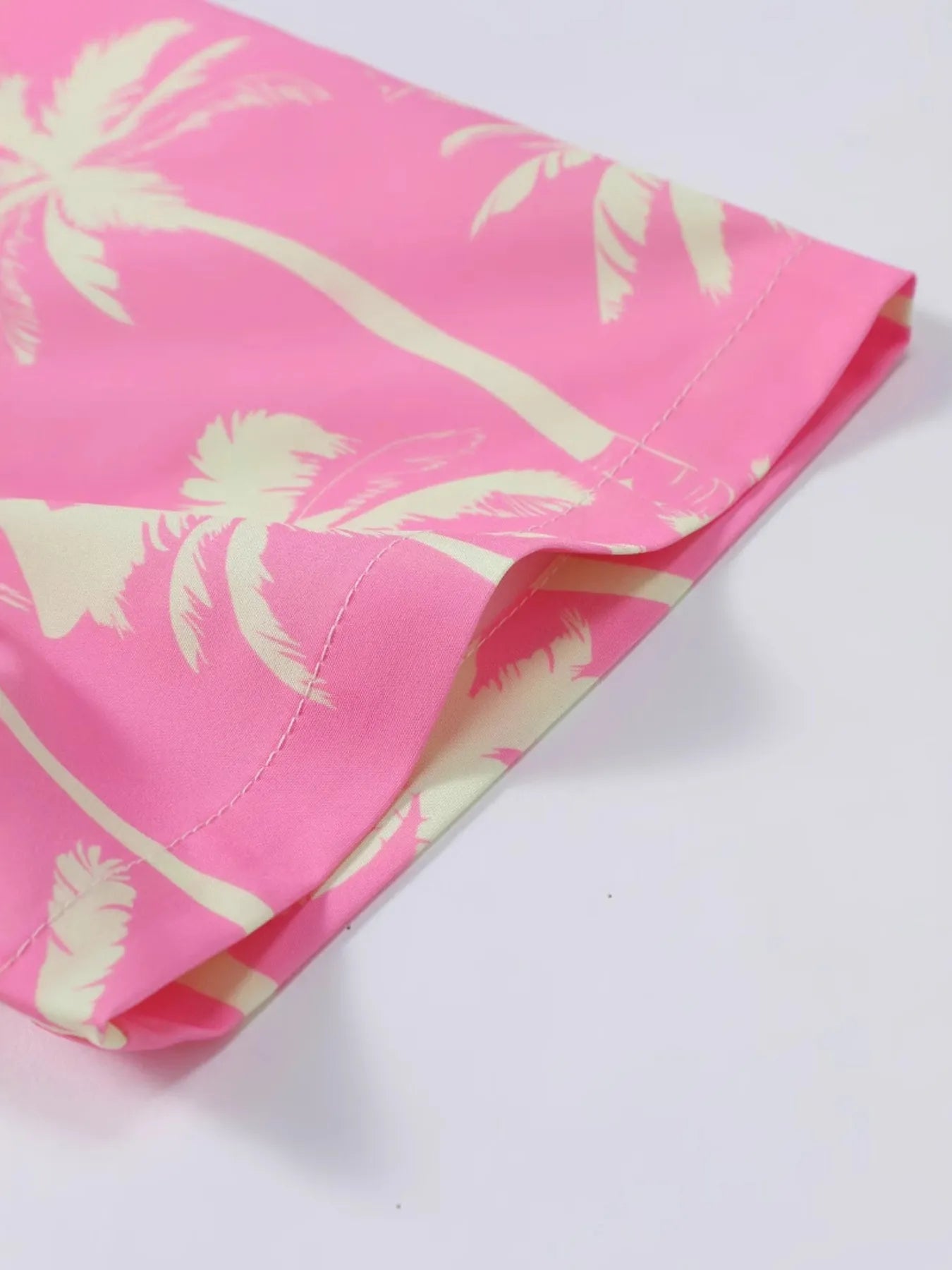 Men's Palm Tree Print Top and Shorts Summer Set - kinko