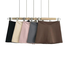 Sweet Hot Girl Design Low V Waist Slim Slimming Mini Skirt - kinko