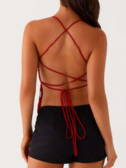 Crisscross Back V-Neck Cami - kinko