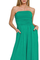 Zenana Double Layered Strapless Tube Top Jumpsuit - kinko