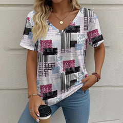 Summer New Casual Multicolor Design Women's T-shirt - kinko