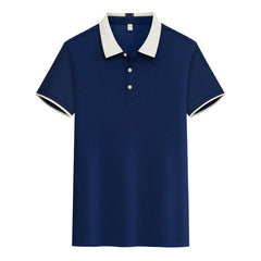 Contrast Color Lapels Polo Shirt - kinko