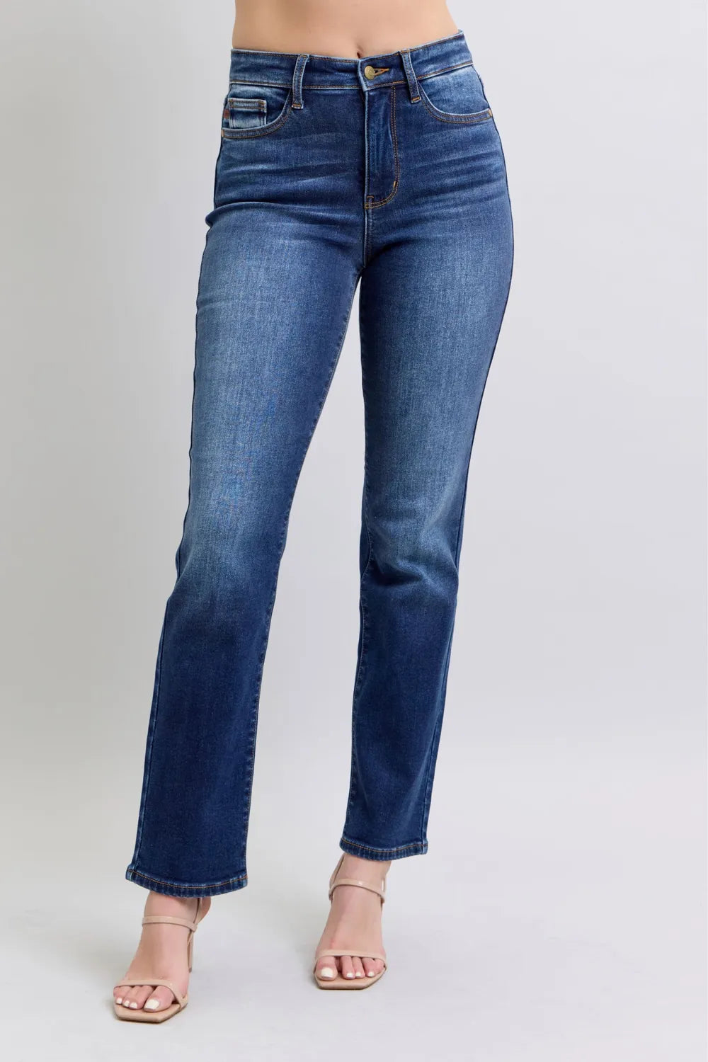 Judy Blue Full Size Washed Straight Leg Jeans with Pockets - kinko