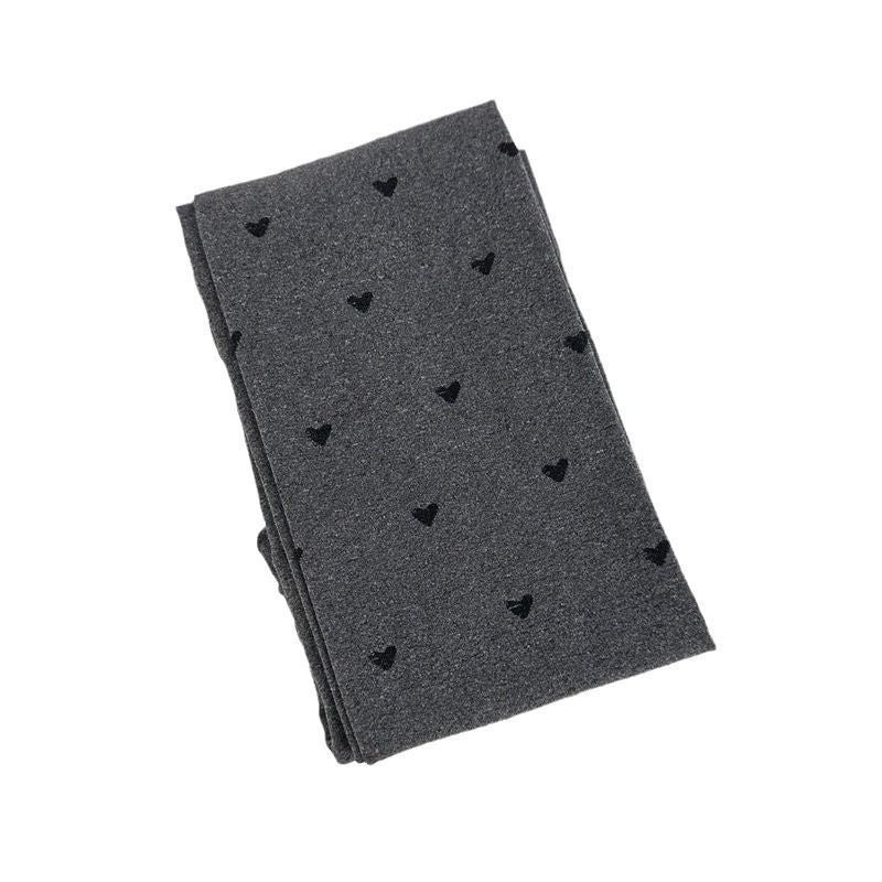 Pantyhose Hearts Polka Dot Jacquard Gray Stockings - kinko