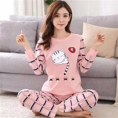 2 Piece Lounge Sets Pajamas Set Women Cute Cartoon Print Sleepwear