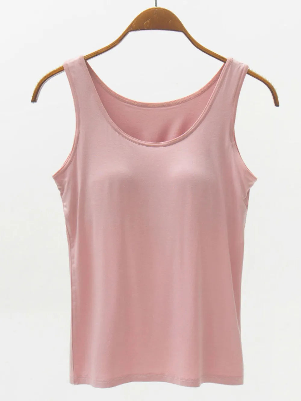 Full Size Wide Strap Modal Tank with Bra - kinko