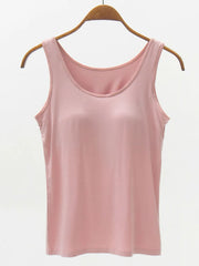Full Size Wide Strap Modal Tank with Bra - kinko