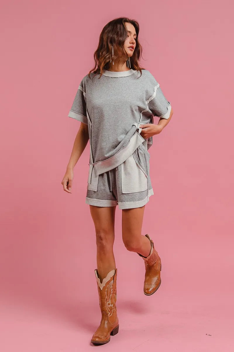 BiBi French Terry Knit Shorts with Side Pocket - kinko