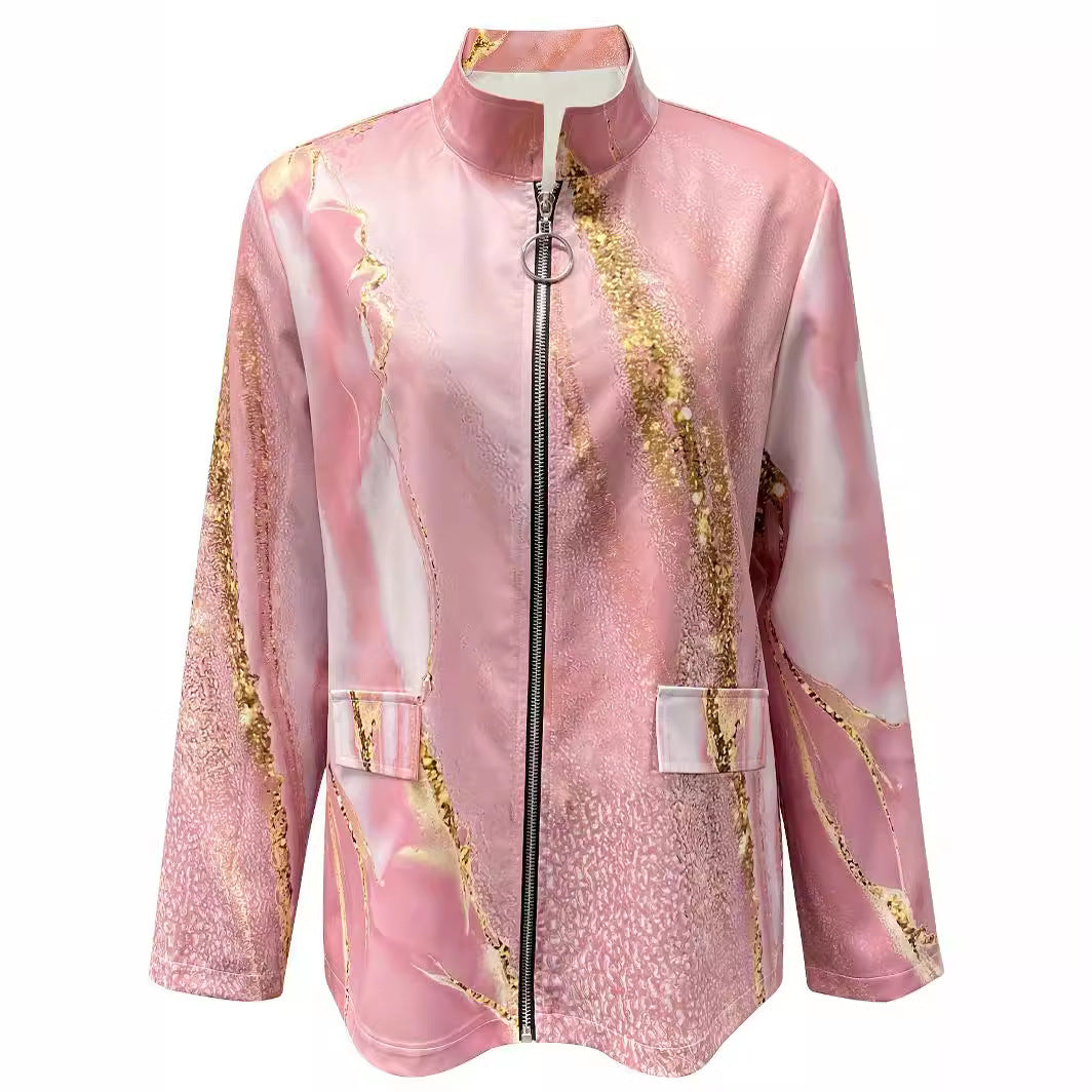 Marble Print Fashion Blazer - kinko