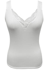 Full Size Lace Detail V-Neck Tank Plus Size - kinko